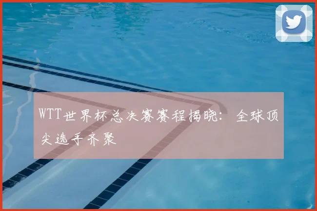 WTT世界杯总决赛赛程揭晓:全球顶尖选手齐聚